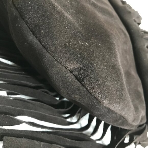 J.J. Winters Fringe Suede Black Boho Hippie Crossbody Shoulder Bag Braided Strap - Picture 4 of 14